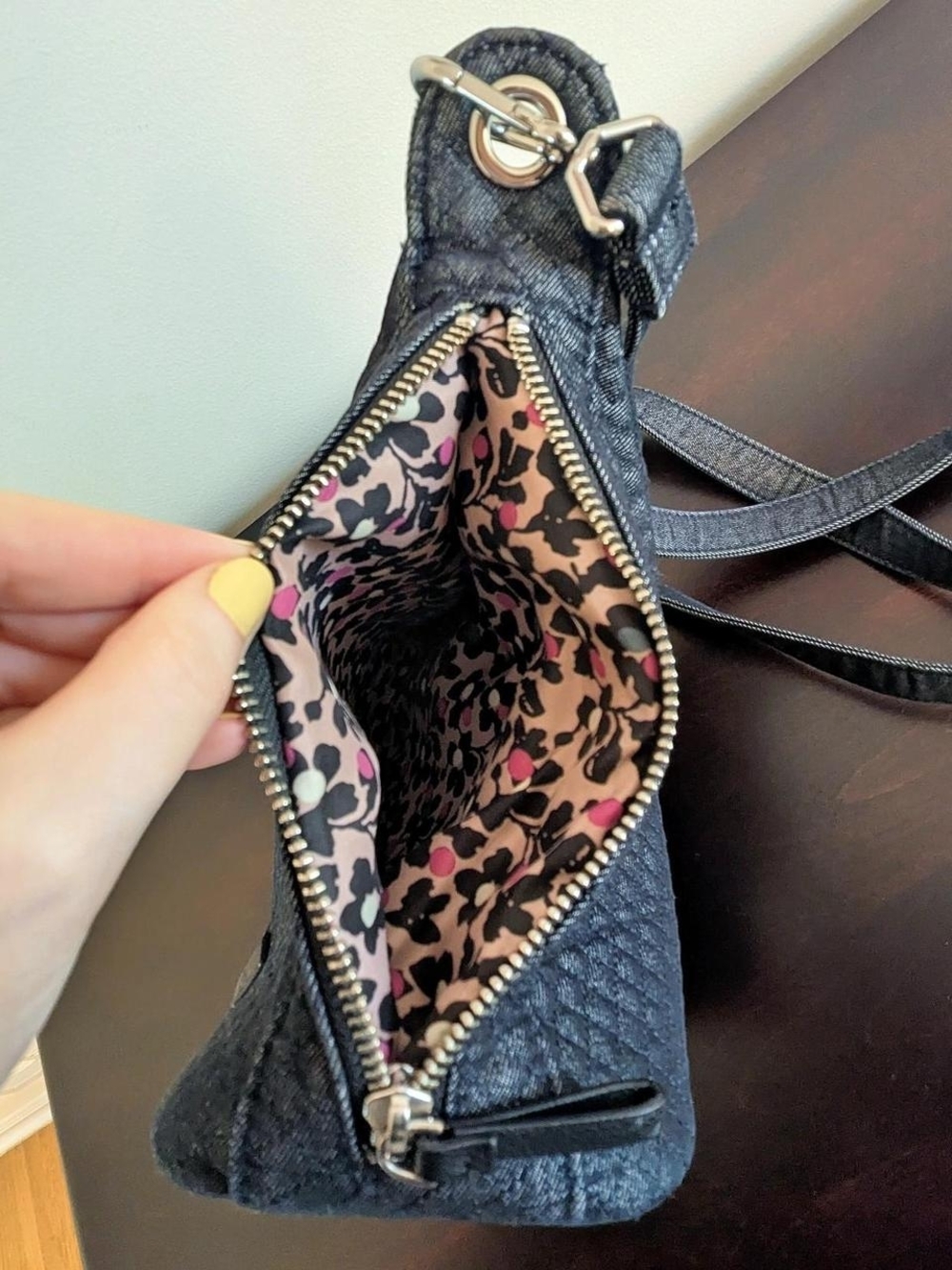 Vera Bradley Dark Denim Quilted Crossbody Bag - Picture 6 of 8